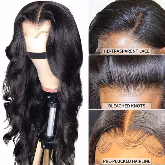China HD transparente Pelucas de encaje de cabello virgen brasileño barato Peluca delantera de encaje al por mayor Mejor cabello humano Pelucas llenas de encaje de cabello humano de China para mujeres negras