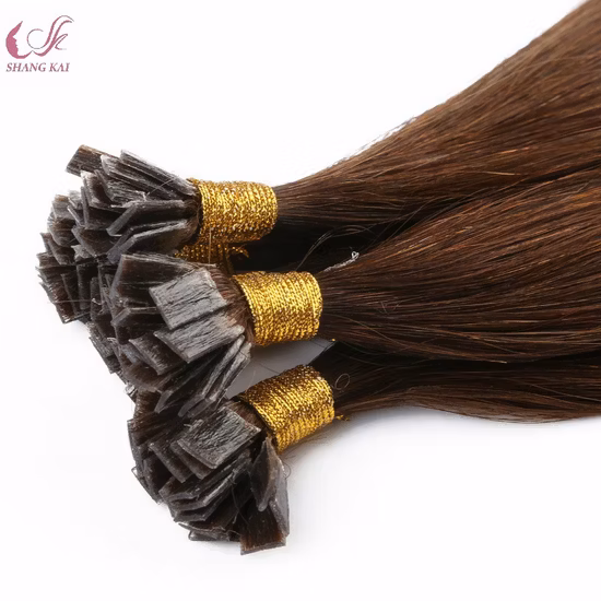 Cabello Remy indio de punta plana 100% cabello humano doble dibujado de calidad de lujo