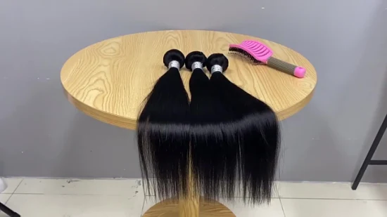 Extensiones de cabello humano 100% barato, cabello liso de grado superior, paquetes de cabello virgen brasileño Remy, Reina para mujeres negras, tejido de cabello virgen virgen alineado con cutícula