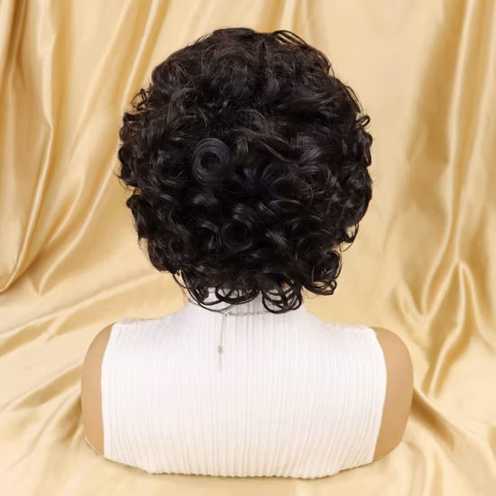 Cabello humano indio brasileño hecho a máquina 8