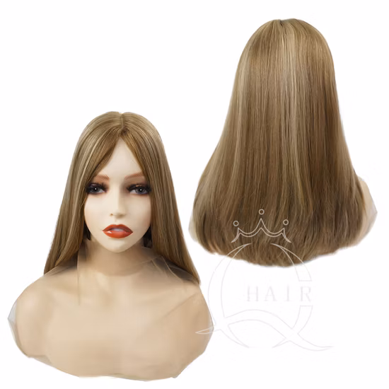 Gran oferta, peluca de cabello humano de religión ortodoxa de fábrica de China para Kosher, peluca superior de seda de cabello virgen de China, pequeña capa Kosher judía