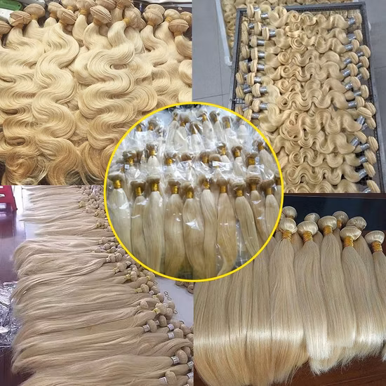 100% cabello virgen alineado con cutícula humana 613 paquetes de cabello virgen