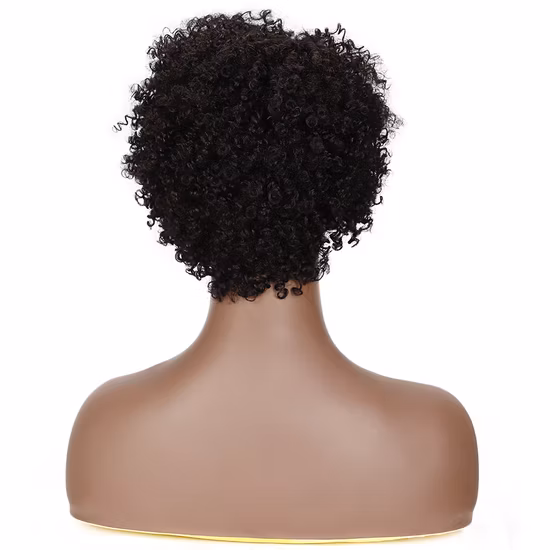 Peluca de celebración colorida para mujeres negras de África, pelucas de cabello humano rizadas afro hechas a máquina, grandes en stock