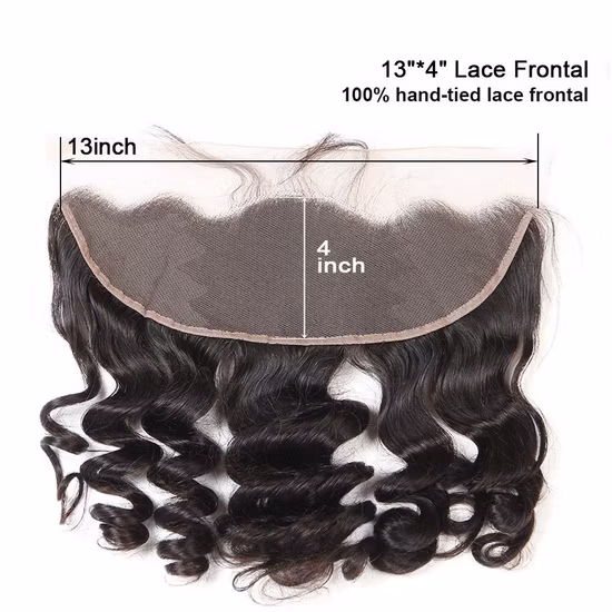 Paquetes brasileños de ondas sueltas con extensión de cabello de color natural Frontal de encaje 13X4 para mujeres negras cabello humano Remy 3 paquetes con cierre Frontal